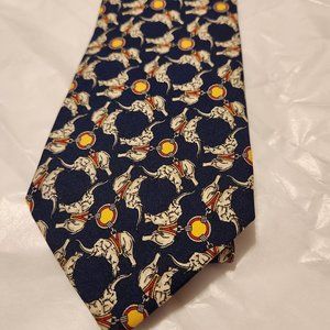 Brooks Brothers 100% Silk Tie - Circus Elephants on Navy